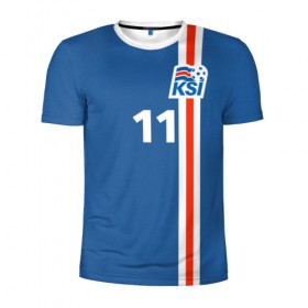Мужская футболка 3D спортивная с принтом KSI 11 A.FINNBOGASSON в Тюмени, 100% полиэстер с улучшенными характеристиками | приталенный силуэт, круглая горловина, широкие плечи, сужается к линии бедра | fc | football | football club | iceland | sport | исландия | сборная исландии | спорт | спортивные | униформа | фирменные цвета | фк | футбол | футбольный клуб
