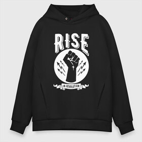 Мужское худи Oversize хлопок с принтом Rise in revolution в Тюмени, френч-терри — 70% хлопок, 30% полиэстер. Мягкий теплый начес внутри —100% хлопок | боковые карманы, эластичные манжеты и нижняя кромка, капюшон на магнитной кнопке | Тематика изображения на принте: skilet | skillet | альтернативный | гранж | группа | джен леджер | джон купер | индастриал | кори купер | метал | ню | пост | рок | сет моррисон | симфоник | скилет | хард | христианский