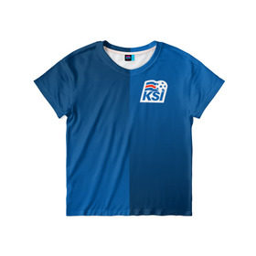 Детская футболка 3D с принтом KSI ICELAND SPORT в Тюмени, 100% гипоаллергенный полиэфир | прямой крой, круглый вырез горловины, длина до линии бедер, чуть спущенное плечо, ткань немного тянется | Тематика изображения на принте: 2019 | fc | football | football club | iceland | ksi | sport | исландия | кси | сборная исландии | спорт | спортивные | униформа | фирменные цвета | фк | футбол | футбольный клуб