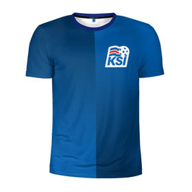 Мужская футболка 3D спортивная с принтом KSI ICELAND SPORT в Тюмени, 100% полиэстер с улучшенными характеристиками | приталенный силуэт, круглая горловина, широкие плечи, сужается к линии бедра | 2019 | fc | football | football club | iceland | ksi | sport | исландия | кси | сборная исландии | спорт | спортивные | униформа | фирменные цвета | фк | футбол | футбольный клуб