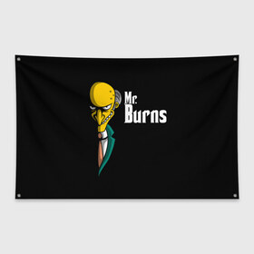 Флаг-баннер с принтом Mr Burns (Simpsons) в Тюмени, 100% полиэстер | размер 67 х 109 см, плотность ткани — 95 г/м2; по краям флага есть четыре люверса для крепления | burns | mr | mr. burns | simpsons | мистер бернс | симпсоны