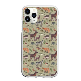 Чехол для iPhone 11 Pro матовый с принтом Wild animals в Тюмени, Силикон |  | animals | deer | forest | fox | nature | wild nature | дикие животные | ёжик | лес | лиса | олень | природа | рыба