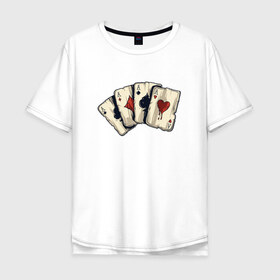 Мужская футболка хлопок Oversize с принтом Старые карты в Тюмени, 100% хлопок | свободный крой, круглый ворот, “спинка” длиннее передней части | cards | карты