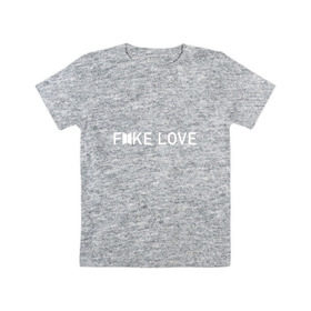 Детская футболка хлопок с принтом FAKE LOVE_ в Тюмени, 100% хлопок | круглый вырез горловины, полуприлегающий силуэт, длина до линии бедер | bangtan boys | bts | бантаны | бтс