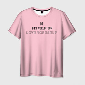 Мужская футболка 3D с принтом BTS WORLD TOUR в Тюмени, 100% полиэфир | прямой крой, круглый вырез горловины, длина до линии бедер | Тематика изображения на принте: 