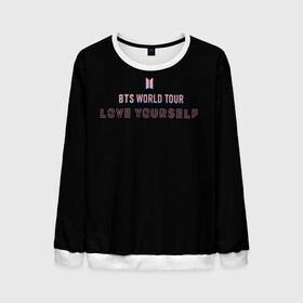 Мужской свитшот 3D с принтом BTS WORLD TOUR_color в Тюмени, 100% полиэстер с мягким внутренним слоем | круглый вырез горловины, мягкая резинка на манжетах и поясе, свободная посадка по фигуре | bangtan boys | bts | бантаны | бтс