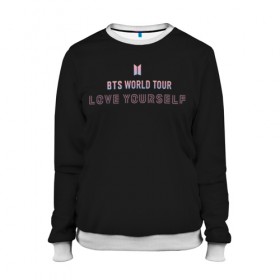 Женский свитшот 3D с принтом BTS WORLD TOUR_color в Тюмени, 100% полиэстер с мягким внутренним слоем | круглый вырез горловины, мягкая резинка на манжетах и поясе, свободная посадка по фигуре | bangtan boys | bts | бантаны | бтс