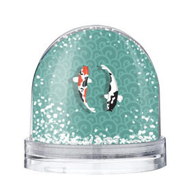 Снежный шар с принтом Японские рыбки в Тюмени, Пластик | Изображение внутри шара печатается на глянцевой фотобумаге с двух сторон | Тематика изображения на принте: карпы | кои | рыбы | япония