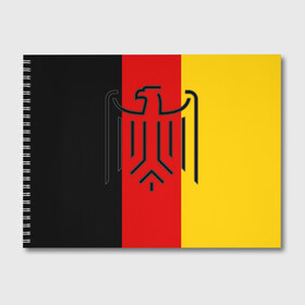 Альбом для рисования с принтом German eagle в Тюмени, 100% бумага
 | матовая бумага, плотность 200 мг. | герб | германский | немецкий | орел | флаг