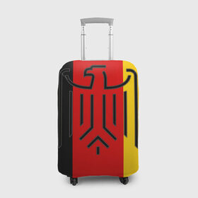 Чехол для чемодана 3D с принтом German eagle в Тюмени, 86% полиэфир, 14% спандекс | двустороннее нанесение принта, прорези для ручек и колес | герб | германский | немецкий | орел | флаг