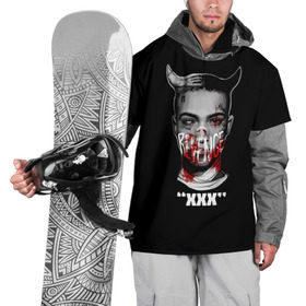 Накидка на куртку 3D с принтом XXX REVENGE в Тюмени, 100% полиэстер |  | art | look at me | rap | revenge | tentacion | xxx | xxxtentacion