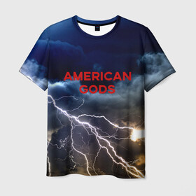 Мужская футболка 3D с принтом American Gods в Тюмени, 100% полиэфир | прямой крой, круглый вырез горловины, длина до линии бедер | american gods | omg | американские боги | джиллиан андерсон | иэн макшейн | пабло шрайбер | фантастика | эмили браунинг