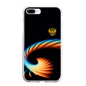 Чехол для iPhone 7Plus/8 Plus матовый с принтом russia sport в Тюмени, Силикон | Область печати: задняя сторона чехла, без боковых панелей | abstraction | grunge | russia | sport | абстракция | герб | краска | русский | символика рф | спорт | спортивный | триколор | униформа | форма | я русский