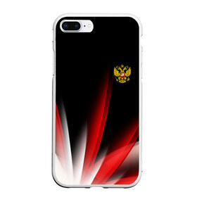 Чехол для iPhone 7Plus/8 Plus матовый с принтом Russia sport collection в Тюмени, Силикон | Область печати: задняя сторона чехла, без боковых панелей | abstraction | grunge | russia | sport | абстракция | герб | краска | русский | символика рф | спорт | спортивный | триколор | униформа | форма | я русский