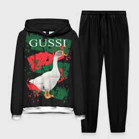 Мужской костюм 3D (с толстовкой) с принтом Gussi в Тюмени,  |  | Тематика изображения на принте: gucci | gussi ga ga ga | gussi gang | бренд | гусь | птица