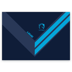 Поздравительная открытка с принтом TEAM LIQUID E-SPORT в Тюмени, 100% бумага | плотность бумаги 280 г/м2, матовая, на обратной стороне линовка и место для марки
 | 2019 | blue | cybersport | esport | liquid | logo | pro league | team | team liquid | киберспорт | логотип | тим ликвид | фирменные цвета