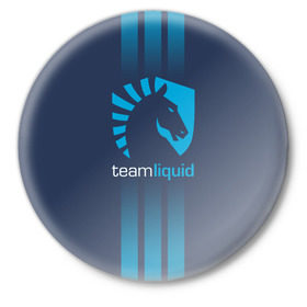 Значок с принтом TEAM LIQUID E-SPORT в Тюмени,  металл | круглая форма, металлическая застежка в виде булавки | Тематика изображения на принте: 2019 | blue | cybersport | esport | liquid | logo | pro league | team | team liquid | киберспорт | логотип | тим ликвид | фирменные цвета