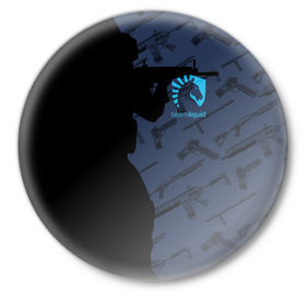 Значок с принтом TEAM LIQUID E-SPORT CS GO в Тюмени,  металл | круглая форма, металлическая застежка в виде булавки | 2019 | blue | cs go | cybersport | esport | liquid | logo | pro league | team | team liquid | киберспорт | логотип | тим ликвид | фирменные цвета