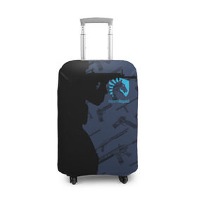Чехол для чемодана 3D с принтом TEAM LIQUID E-SPORT CS GO в Тюмени, 86% полиэфир, 14% спандекс | двустороннее нанесение принта, прорези для ручек и колес | 2019 | blue | cs go | cybersport | esport | liquid | logo | pro league | team | team liquid | киберспорт | логотип | тим ликвид | фирменные цвета