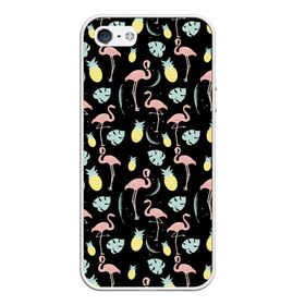 Чехол для iPhone 5/5S матовый с принтом Розовый фламинго в Тюмени, Силикон | Область печати: задняя сторона чехла, без боковых панелей | африка | крылья | мода | прикольные | природа | птица | розовый | фламинго | цвет | яркие