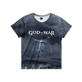 Детская футболка 3D с принтом God of WAR в Тюмени, 100% гипоаллергенный полиэфир | прямой крой, круглый вырез горловины, длина до линии бедер, чуть спущенное плечо, ткань немного тянется | 