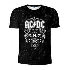 Мужская футболка 3D спортивная с принтом AC/DC run for your life в Тюмени, 100% полиэстер с улучшенными характеристиками | приталенный силуэт, круглая горловина, широкие плечи, сужается к линии бедра | ac dc | acdc | acdc ас дс | австралийская | ангус янг | асдс | блюз | группа | крис слэйд | метал | молния | музыка | музыканты | певцы | рок | рок н ролл | стиви янг | хард | хардрок | эксл роуз