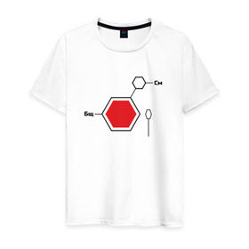 Мужская футболка хлопок с принтом Сметанат борщу в Тюмени, 100% хлопок | прямой крой, круглый вырез горловины, длина до линии бедер, слегка спущенное плечо. | борщ | еда | сметана | формула | химия
