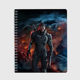 Тетрадь с принтом Mass Effect 3 в Тюмени, 100% бумага | 48 листов, плотность листов — 60 г/м2, плотность картонной обложки — 250 г/м2. Листы скреплены сбоку удобной пружинной спиралью. Уголки страниц и обложки скругленные. Цвет линий — светло-серый
 | action | edition | rpg | shooter | special | геты | жнецы | инженер | разведчик | солдат | страж | цербер | штурмовик | шутер