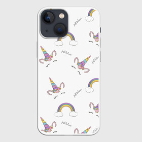 Чехол для iPhone 13 mini с принтом Just belive в Тюмени,  |  | Тематика изображения на принте: belive | unicorn | unicorns | верь | единорог | единороги | облака | просто верь | радуга