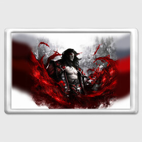 Магнит 45*70 с принтом Castlevania: Lords of Shadow в Тюмени, Пластик | Размер: 78*52 мм; Размер печати: 70*45 | бельмонт | вампир | габриэль | комбо | монстр | оружие | приём | слэшер | ужас | фэнтези | череп