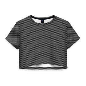 Женская футболка 3D укороченная с принтом Змей в Тюмени, 100% полиэстер | круглая горловина, длина футболки до линии талии, рукава с отворотами | carbon | змеиная кожа | змей | змея | карбон | кожа змеи