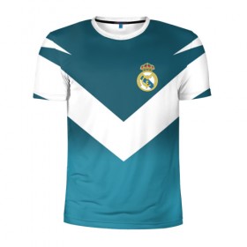 Мужская футболка 3D спортивная с принтом Real Madrid 2018 New #2 в Тюмени, 100% полиэстер с улучшенными характеристиками | приталенный силуэт, круглая горловина, широкие плечи, сужается к линии бедра | Тематика изображения на принте: 