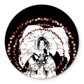 Коврик круглый с принтом Хао Асакура в Тюмени, резина и полиэстер | круглая форма, изображение наносится на всю лицевую часть | shaman king | зик | король шаманов | манга | шаман кинг
