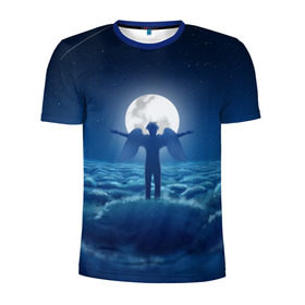 Мужская футболка 3D спортивная с принтом XXXTentacion Fly в Тюмени, 100% полиэстер с улучшенными характеристиками | приталенный силуэт, круглая горловина, широкие плечи, сужается к линии бедра | art | fly | moon | rap | space | tentacion | xxx | xxxtentacion | космос | луна | небеса | тентасьон