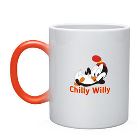 Кружка хамелеон с принтом Chilly Willy в Тюмени, керамика | меняет цвет при нагревании, емкость 330 мл | chilly | chilly willy | арт | животные | милые | мультфильмы | пингвины | чилли вилли