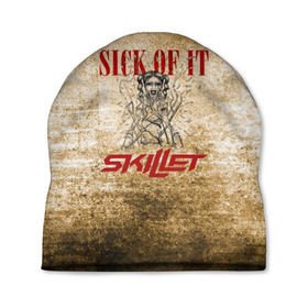 Шапка 3D с принтом Skillet - Sick Of It в Тюмени, 100% полиэстер | универсальный размер, печать по всей поверхности изделия | skilet | skillet | альтернативный | гранж | группа | джен леджер | джон купер | индастриал | кори купер | метал | ню | пост | рок | сет моррисон | симфоник | скилет | хард | христианский