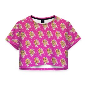 Женская футболка Cropp-top с принтом 6IX9INE PATTERN в Тюмени, 100% полиэстер | круглая горловина, длина футболки до линии талии, рукава с отворотами | 6ix9ine | sixnine | tekashi