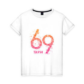 Женская футболка хлопок с принтом Tekashi69 в Тюмени, 100% хлопок | прямой крой, круглый вырез горловины, длина до линии бедер, слегка спущенное плечо | 6ix9ine | sixnine | tekashi