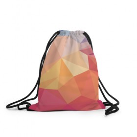 Рюкзак-мешок 3D с принтом Polygon orange в Тюмени, 100% полиэстер | плотность ткани — 200 г/м2, размер — 35 х 45 см; лямки — толстые шнурки, застежка на шнуровке, без карманов и подкладки | 
