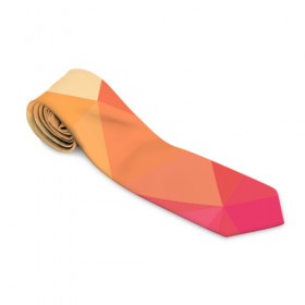 Галстук 3D с принтом Polygon orange в Тюмени, 100% полиэстер | Длина 148 см; Плотность 150-180 г/м2 | Тематика изображения на принте: 
