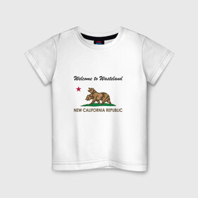 Детская футболка хлопок с принтом NCR в Тюмени, 100% хлопок | круглый вырез горловины, полуприлегающий силуэт, длина до линии бедер | fallout | ncr | new california republic | new vegas