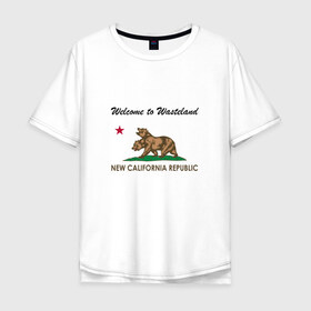 Мужская футболка хлопок Oversize с принтом NCR в Тюмени, 100% хлопок | свободный крой, круглый ворот, “спинка” длиннее передней части | fallout | ncr | new california republic | new vegas