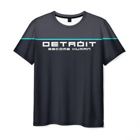 Мужская футболка 3D с принтом Detroit become human в Тюмени, 100% полиэфир | прямой крой, круглый вырез горловины, длина до линии бедер | 
