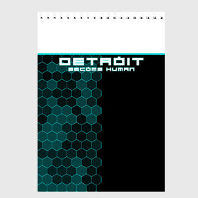 Скетчбук с принтом Detroit become human в Тюмени, 100% бумага
 | 48 листов, плотность листов — 100 г/м2, плотность картонной обложки — 250 г/м2. Листы скреплены сверху удобной пружинной спиралью | 2038 | connor | dbh | detroit | gamer | kara | андроид | девиант | детройт | кара | квест | коннор | маркус