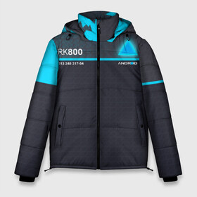 Мужская зимняя куртка 3D с принтом RK 800 CONNOR в Тюмени, верх — 100% полиэстер; подкладка — 100% полиэстер; утеплитель — 100% полиэстер | длина ниже бедра, свободный силуэт Оверсайз. Есть воротник-стойка, отстегивающийся капюшон и ветрозащитная планка. 

Боковые карманы с листочкой на кнопках и внутренний карман на молнии. | action | ai | android | connor | detroit become human | rk 800 | rk 900 | андроиды | детектив | игра | интерактивное кино | кара | коннор | логотип | маркус | пиратs | роботы | фирменный стиль | экшн