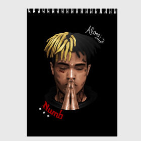 Скетчбук с принтом XXXtentacion (Alone 3D) в Тюмени, 100% бумага
 | 48 листов, плотность листов — 100 г/м2, плотность картонной обложки — 250 г/м2. Листы скреплены сверху удобной пружинной спиралью | alone | art | numb | rap | tentacion | xxxtentacion