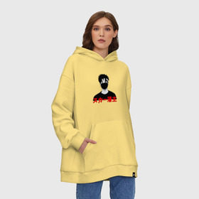 Худи SuperOversize хлопок с принтом scarlxrd white_ в Тюмени, 70% хлопок, 30% полиэстер, мягкий начес внутри | карман-кенгуру, эластичная резинка на манжетах и по нижней кромке, двухслойный капюшон
 | Тематика изображения на принте: 