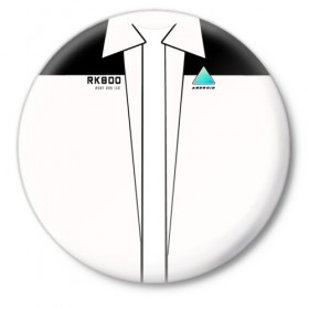 Значок с принтом RK800 без галстука в Тюмени,  металл | круглая форма, металлическая застежка в виде булавки | Тематика изображения на принте: 