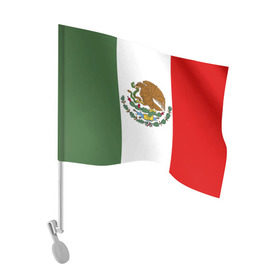 Флаг для автомобиля с принтом Мексика Чемпионат Мира в Тюмени, 100% полиэстер | Размер: 30*21 см | mexico | бразилия | мексика | сборная мексики | футбол | чемпионат мира