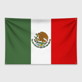 Флаг-баннер с принтом Мексика Чемпионат Мира в Тюмени, 100% полиэстер | размер 67 х 109 см, плотность ткани — 95 г/м2; по краям флага есть четыре люверса для крепления | mexico | бразилия | мексика | сборная мексики | футбол | чемпионат мира